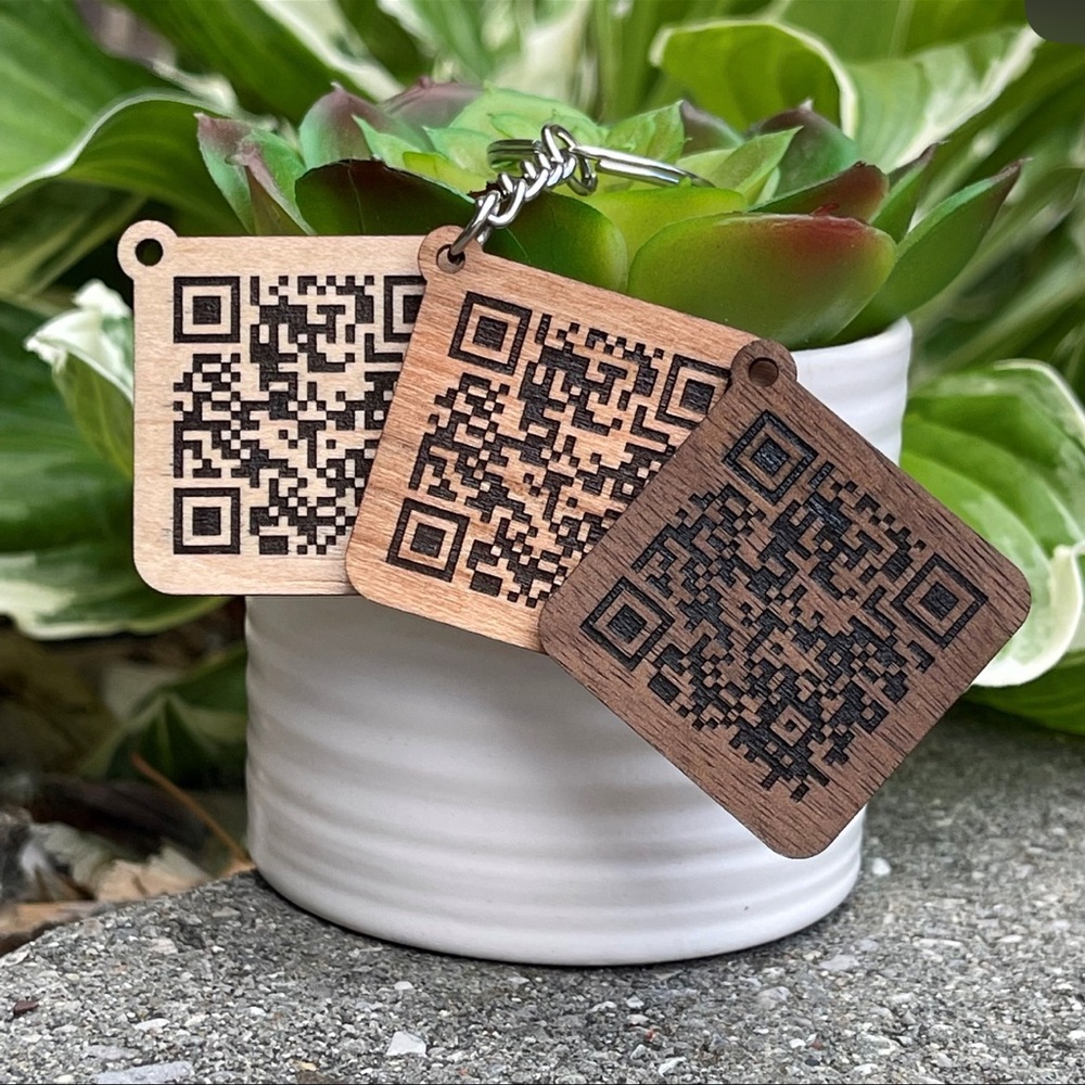 Custom Engraved QR Code Keychain | Posh Link | Website Link | Music | Video